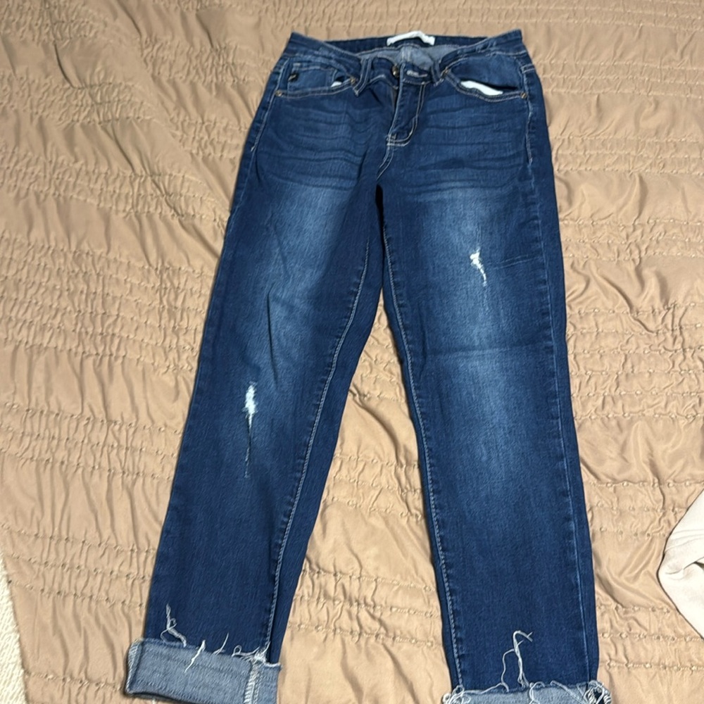 Kancan women’s skinny leg cuffed jeans